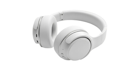 White over ear headphones isolated on transparent background