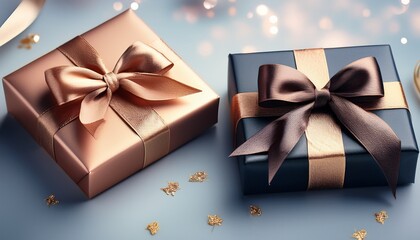Two Elegant Gift Boxes With Bows