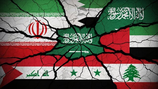 Middle eastern flags united in solidarity