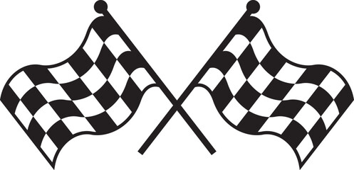 Checkered Flags, cross racing flag Start finish illustration