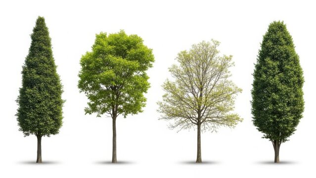 Four different types of trees
