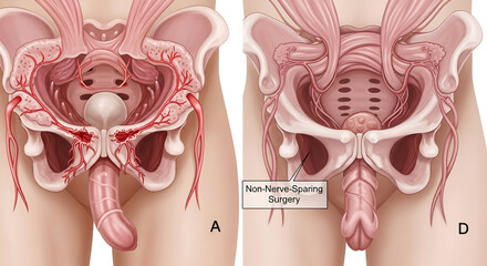 Venogenic ED Anatomy Male Pelvic Anatomy Illustration Showing Surgical Differences