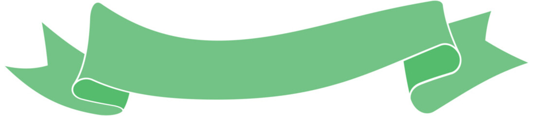 Elegant horizontal green silk ribbon banner