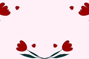 Valentine background frame with flowers