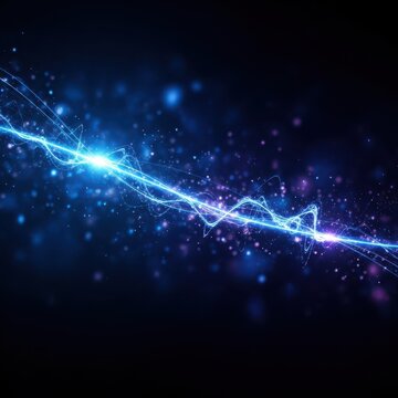 Abstract deep blue and black background filled with shimmering, luminous particles and streaks creating a magical, ethereal glow effect, magical, radiant, wallpaper</blockquote>