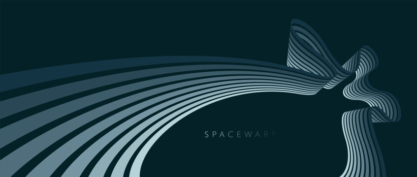 3D lines in perspective vector dark abstract background, curvy lines with gradient color wallpaper, night mist ambient style, minimal graphic design.