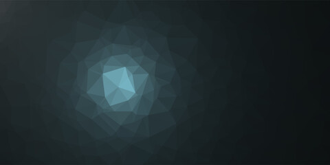 Abstract low poly background featuring polygonal light shapes with soft glow on a dark gradient backdrop. Suitable for modern design, technology  © Dayat