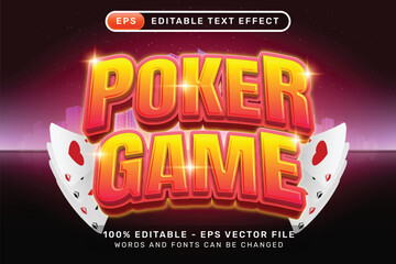 Editable text effect - poker game casino 3d style concept