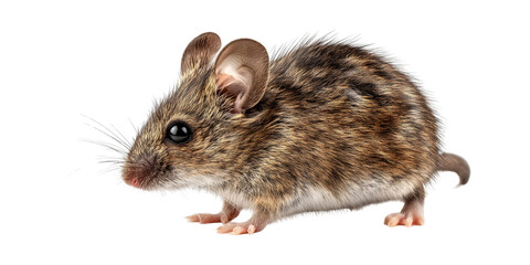 Obraz premium Brown Striped Mouse with Large Ears isolated on a transparent background