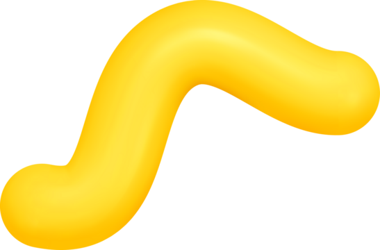 3d Yellow Wavy Shape - Powered by Adobe