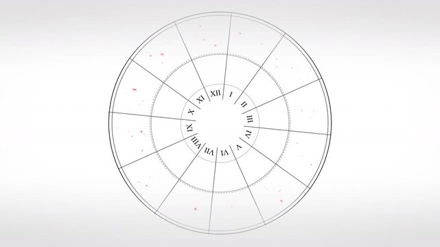 Minimal zodiac wheel illustration showing all astrological signs in a circular layout, symbolizing astrology, horoscope, time cycles, mysticism, constellations, and celestial order