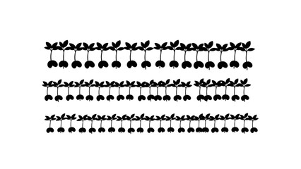 Fototapeta premium Minimalist botanical pattern of stylized plants on a white background.