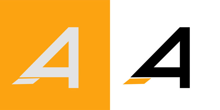 Linked Logo A4 4A. Flat Vector Logo Design Ideas Template Element