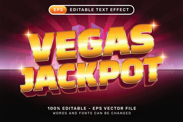 Editable text effect - vegas jackpot casino 3d style concept
