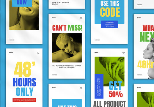 Bold Vibrant Sale Social Media Story Templates