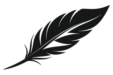 Obraz premium feather silhouette line art vector illustration with a white background