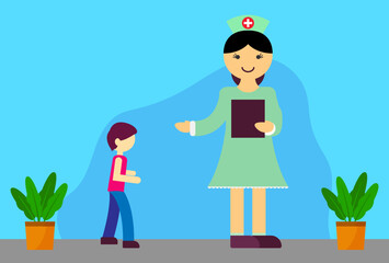Pediatric Nurse Concept Illustration Vector Style