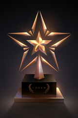 Star award template on dark background