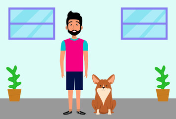 Animal Handler Male Concept Illustration Vector Style