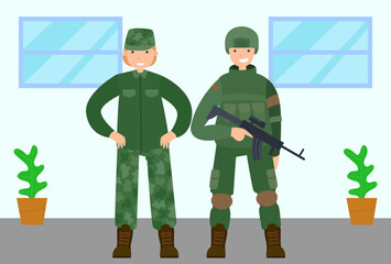 Military Concept Illustration Vector Style