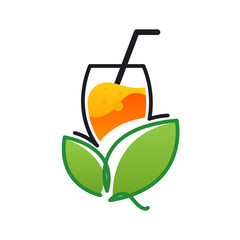 Fruit juice logo template on white background.