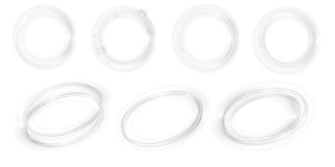 Futuristic neon ellipse in vivid pink, blue and white tones glowing on dark transparent background with swirling energy flow perfect for sci-fi portals, fantasy scenes and dynamic digital artwork
