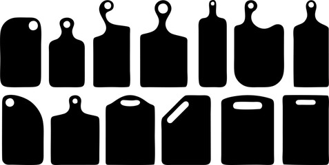 Kitchen Wooden Cutting Chopping Board Silhouette Set