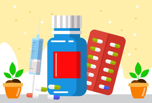 Opioids Concept Illustration Vector Style