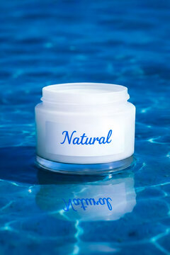 Cosmetic cream on a blue background
