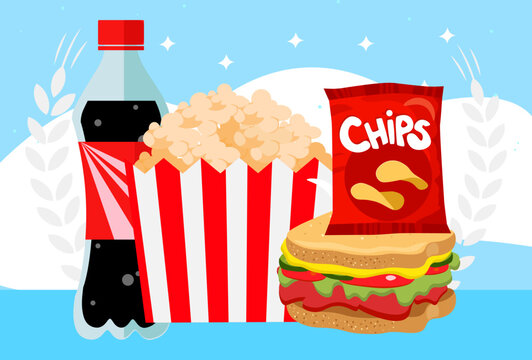 Snacks Concept Illustration Vector Style