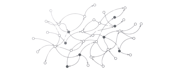 Abstract representation of connected dots with lines forming a network or structure in grayscale plain white background and png