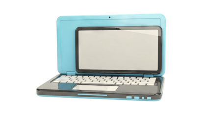 Blue Laptop with Tablet Display