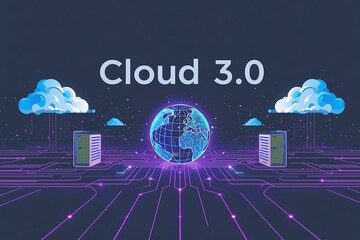 Generative AI Cloud 3.0 illustrating global interconnected data network.
