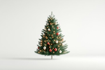 Festive christmas tree with lights and ornaments for holiday celebration design