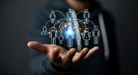 Digital Network Connections Human Figures in Hand people