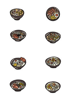 Vector illustration of a set of food