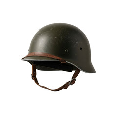 Fototapeta premium Olive green military helmeton Transparent background