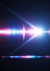 Obraz premium Abstract digital background featuring a powerful optical lens flare effect radiating like a massive energy wave, purple, motion, digital