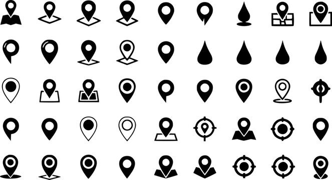 location map icons. location marker. location pin
