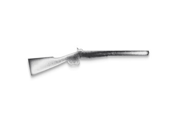 Chrome metal 3D logo effect Mockup of Shotgun.	
