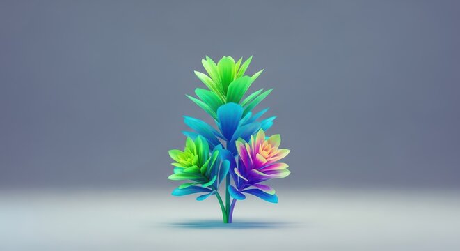 A vibrant, unnaturally perfect synthetic plant highlights the hollowness of superficial ecological efforts and deceptive sustainability claims, facade, pretense, hollow