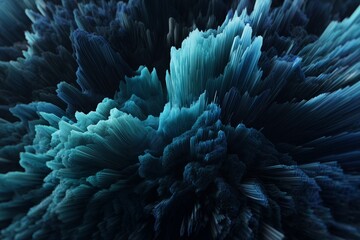 Abstract peaks of vibrant blue and teal textures in dynamic formation
