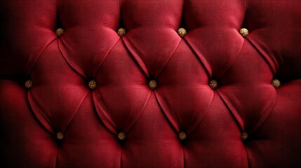 Fototapeta premium A red velvet couch with gold buttons