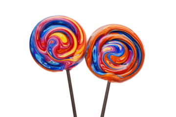 Enchanted lollipop swirl whimsical surrealist artwork painting isolated on transparent background