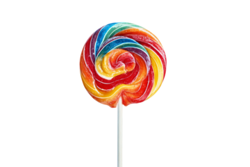 Giant lollipop swirl imaginative surrealist painting isolated on transparent background