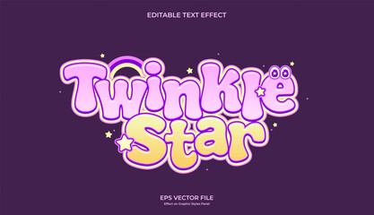 decorative twinkle star editable text effect design