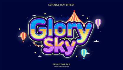 decorative carnival night editable text effect design