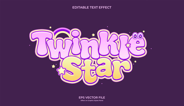 decorative twinkle star editable text effect design