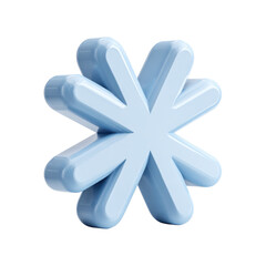 Fototapeta premium Abstract Blue Snowflake: An elegant, three-dimensional snowflake sculpture floats serenely, its soft blue hues and stylized design evoking a sense of calm and precision.