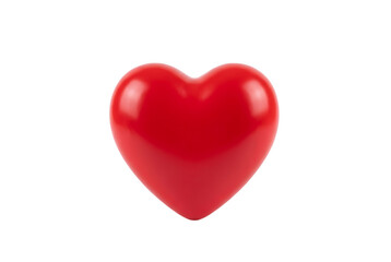 A bright red heart on a black background
